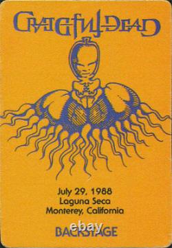 Grateful Dead RARE 7/29/1988 Backstage Pass Laguna Seca Monterey Rick Griffin