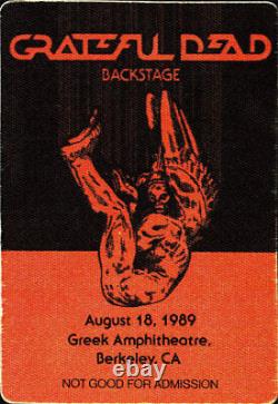 Grateful Dead RARE 8/18/1989 Backstage Guest Pass Greek Theatre Berkeley UC Cal
