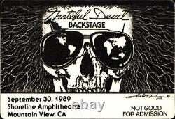 Grateful Dead RARE 9/30/1989 Backstage Guest Pass Shoreline Mountain View CA