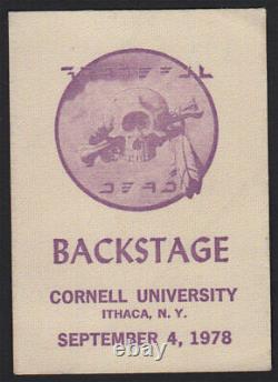 Grateful Dead RARE 9/4/1978 Cornell University Backstage Pass Canceled Show