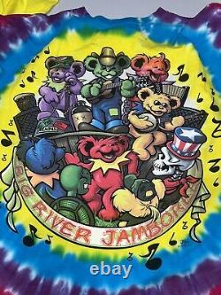 Grateful Dead Shirt L Big River Jamboree Tie Dye RARE Long Sleeve Liquid Blue
