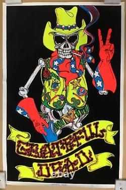 Grateful Dead Skeleton Sheriff Rare Blacklight Poster