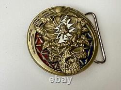 Grateful Dead Skull Vintage RARE Round Quiet Storm 333 Belt Buckle
