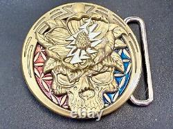 Grateful Dead Skull Vintage RARE Round Quiet Storm 333 Belt Buckle