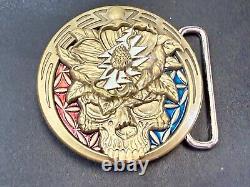 Grateful Dead Skull Vintage RARE Round Quiet Storm 333 Belt Buckle