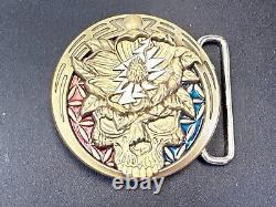 Grateful Dead Skull Vintage RARE Round Quiet Storm 333 Belt Buckle