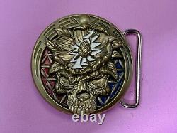 Grateful Dead Skull Vintage RARE Round Quiet Storm 333 Belt Buckle