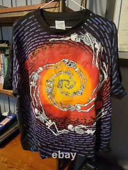 Grateful Dead Spiral Skeleton AOP 1992 Wild Oats T Shirt XL RARE