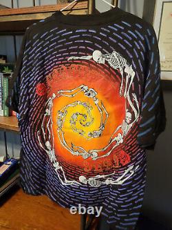 Grateful Dead Spiral Skeleton AOP 1992 Wild Oats T Shirt XL RARE