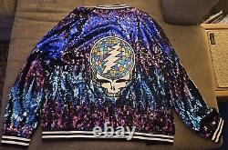 Grateful Dead Steal Your Face Disco Sequin Sparkle Jacket Brand New Rare XL SYF