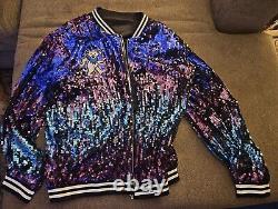 Grateful Dead Steal Your Face Disco Sequin Sparkle Jacket Brand New Rare XL SYF