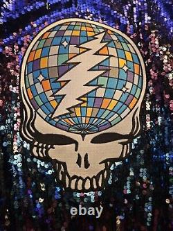 Grateful Dead Steal Your Face Disco Sequin Sparkle Jacket Brand New Rare XL SYF
