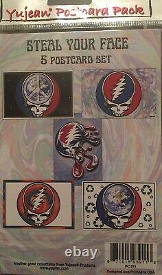 Grateful Dead Steal Your Face Rare Collector's Item 5 Postcards By Yujean