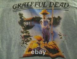Grateful Dead T Shirt Vintage 1995 Mark Twain Huckleberry Finn L RARE GRAY