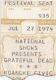 Grateful Dead Ticket 07-27-1974 Roanoke Civic Center Garcia Weir Rare