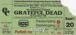 Grateful Dead Ticket 10-20-1990 Berlin Europe 1990 Tour Garcia Rare