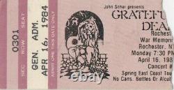 Grateful Dead Ticket April 16, 1984 Rochester War Memorial Garcia Weir Rare