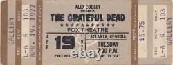 Grateful Dead Ticket April 19, 1977 Fox Theatre Jerry Garcia Bob Weir Rare