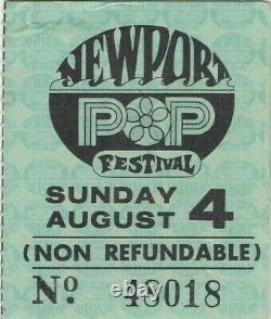Grateful Dead Ticket August 4, 1968 Newport Pop Festival Jerry Garrcia Rare
