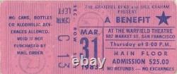 Grateful Dead Ticket March 31, 1983 Warfield Theatre Jerry Garcia Rare