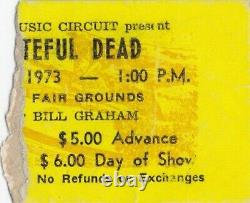 Grateful Dead Ticket May 13, 1973 Des Moines Jerry Garica Bob Weir Rare