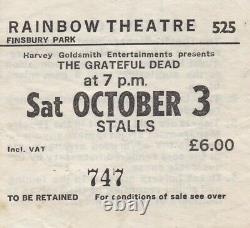 Grateful Dead Ticket October 3 1981 Rainbow Theatre Jerry Garcia Bob Weir Rare