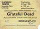 Grateful Dead Ticket September 30, 1981 Greenside Place Edinburgh Rare