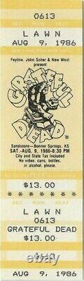 Grateful Dead Unused Ticket August 9, 1986 Sandstone Mail Order Mint Rare