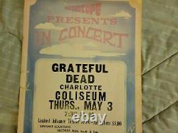Grateful Dead Very Rare Cardboard Boxing Style Concert Poster