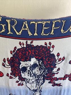 Grateful Dead Vintage Throw Rare Knit Blanket Bertha Skull and Roses Made In USA