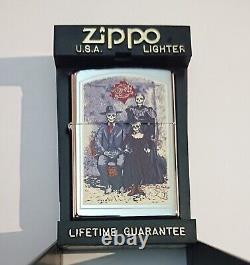 Grateful Dead Vintage Zippo Lighter, Dead Skull Family, Stanley Mouse, 1997 Rare