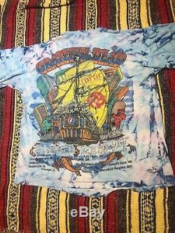 Grateful Dead Vtg L T-Shirt 1994 Tour Surfing Skeleton Rick Griffin Rare Tie Dye