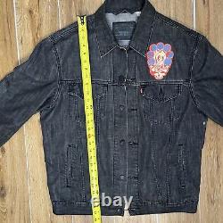 Grateful Dead X Levi's Collaboration BLACK DENIM JACKET Super RARE XL