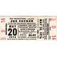 Joe Cocker & Bob Weir Concert Ticket Stub Sacramento 5/20/76 Grateful Dead Rare