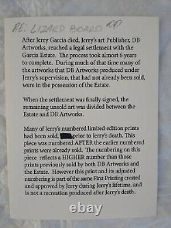 Jerry Garcia LTD. Ed Print Lizard Board Grateful Dead COA DB Artworks RARE
