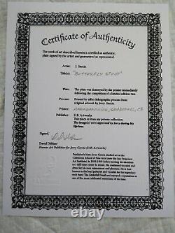 Jerry Garcia Lifetime Butterfly Study Grateful Dead COA DB RARE 1st Edition