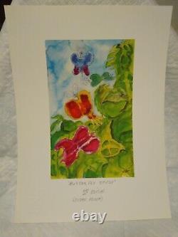 Jerry Garcia Lifetime Print Butterfly Study Grateful Dead COA DB RARE 1st Ed