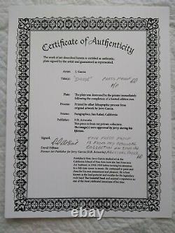 Jerry Garcia RARE PRESS Proof Danse Grateful Dead COA DB Artworks