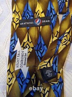 Jerry Garcia Vintage Silk Tie The Grateful Dead RARE Night Fall Diamonds 2nd Set