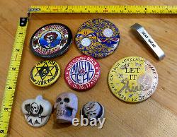 Lot of Vintage RARE Grateful Dead buttons pins & bottle opener 9 pieces band