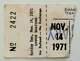 Mega Rare Grateful Dead & Nrps 11/14/71 Fort Worth Tx Tcu Ticket Stub Ft Dallas