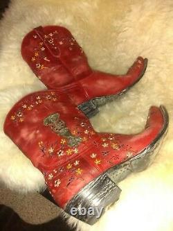 Old Gringo skull Womens Size 10 Red grateful Dead Embroidered boots rare