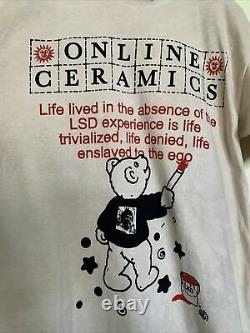 Online Ceramics LSD Bear Head McKenna Medium Shirt M New Grateful Dead RARE OOP
