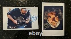Pair Jerry Garcia Signed Autographed 3x5 photos GRATEFUL DEAD w COA Rare