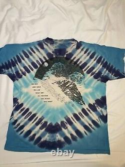 RARE 1990 Vintage Grateful Dead Shirt Telluride Ski Blue Tie Dye Size XL