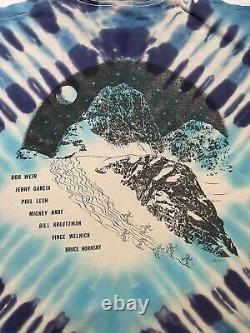 RARE 1990 Vintage Grateful Dead Shirt Telluride Ski Blue Tie Dye Size XL