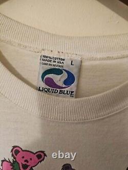 RARE! 1990s Grateful Dead Concert T Shirt On Liquid Blue Tag Size LARGE