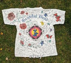 RARE 1991 Vintage Grateful Dead Dancing Bears & roses single stitch T Shirt XL