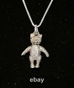 RARE 1994 GRATEFUL DEAD SILVER DANCING BEAR PENDANT With MOVABLE LIMBS + HEAD