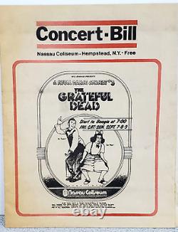 RARE Grateful Dead Concert Bill NASSAU COLISEUM Sept 1973 NIXON Drugs HIPPIES